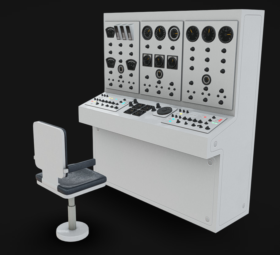 Computer Terminal 03 Low-poly 3D model_1