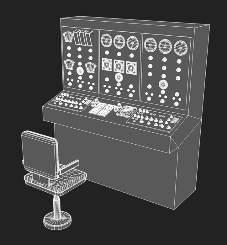 Computer Terminal 03 Low-poly 3D model_8