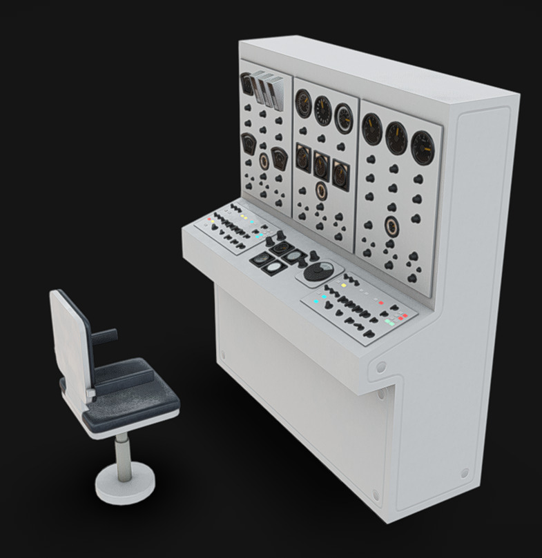Computer Terminal 03 Low-poly 3D model_3