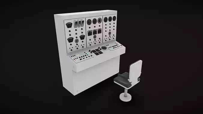 Computer Terminal 03 Low-poly 3D model