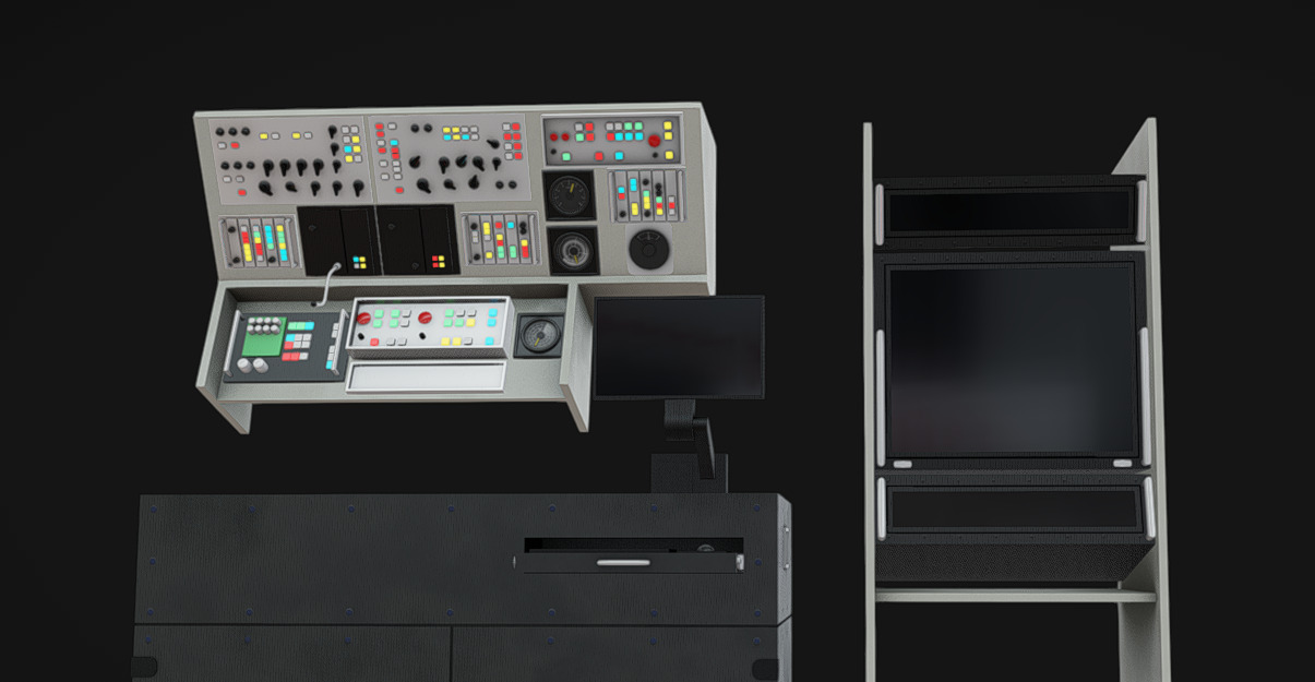 Computer Terminal 04 Low-poly 3D model_5