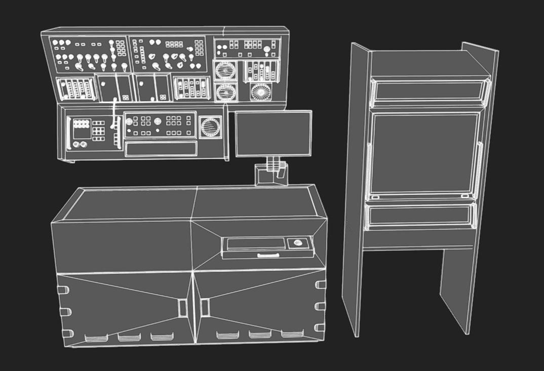 Computer Terminal 04 Low-poly 3D model_8