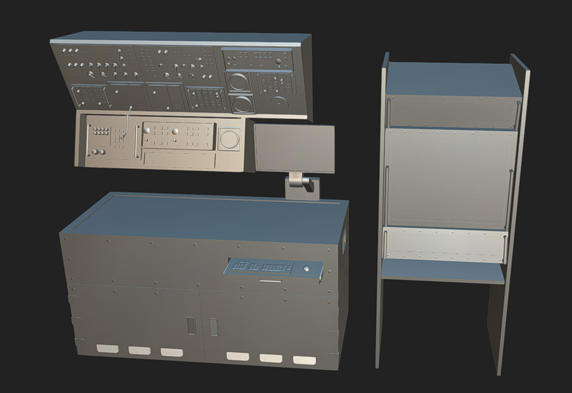 Computer Terminal 04 Low-poly 3D model_6