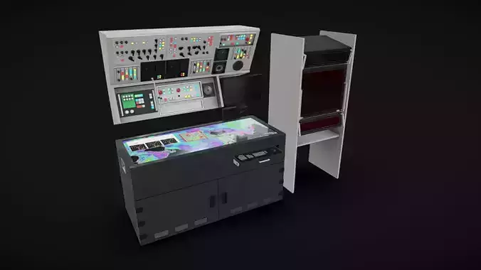 Computer Terminal 04 Low-poly 3D model