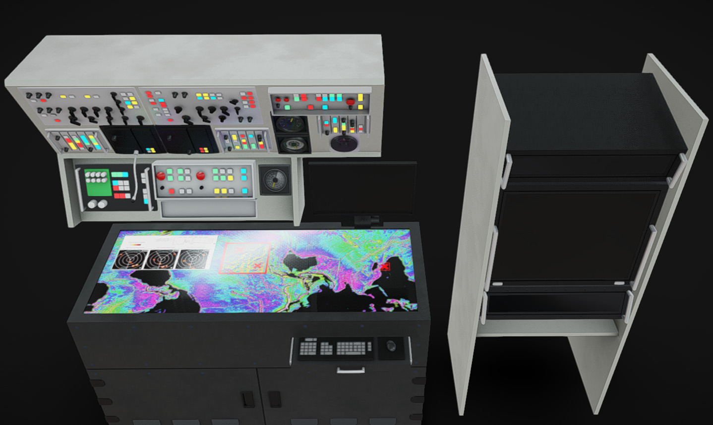 Computer Terminal 04 Low-poly 3D model_3