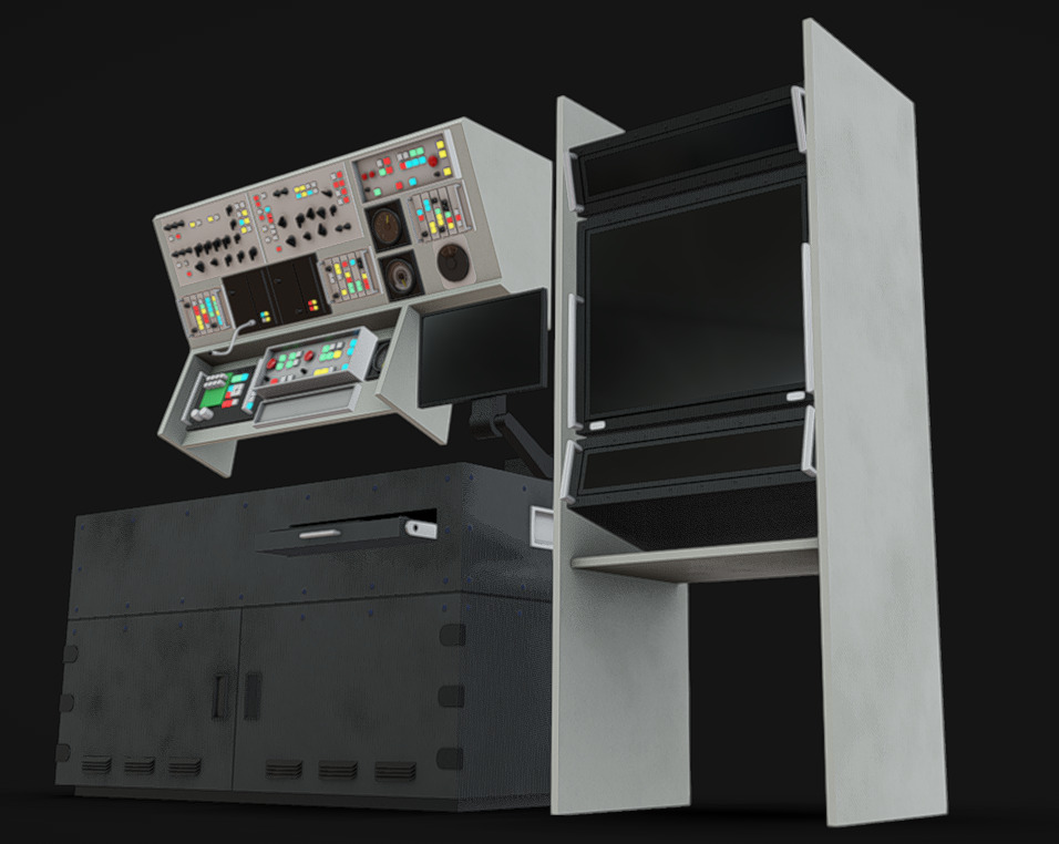 Computer Terminal 04 Low-poly 3D model_4