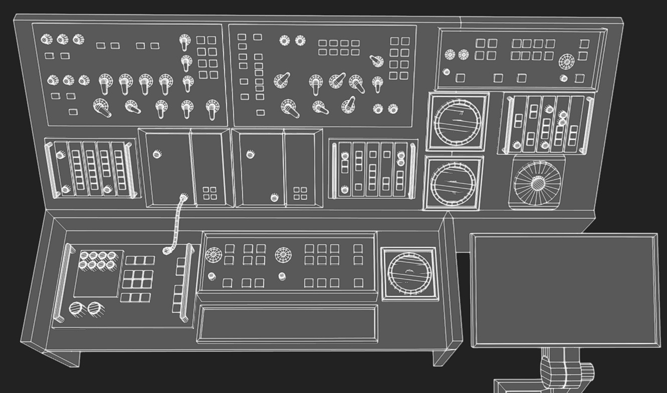 Computer Terminal 04 Low-poly 3D model_9