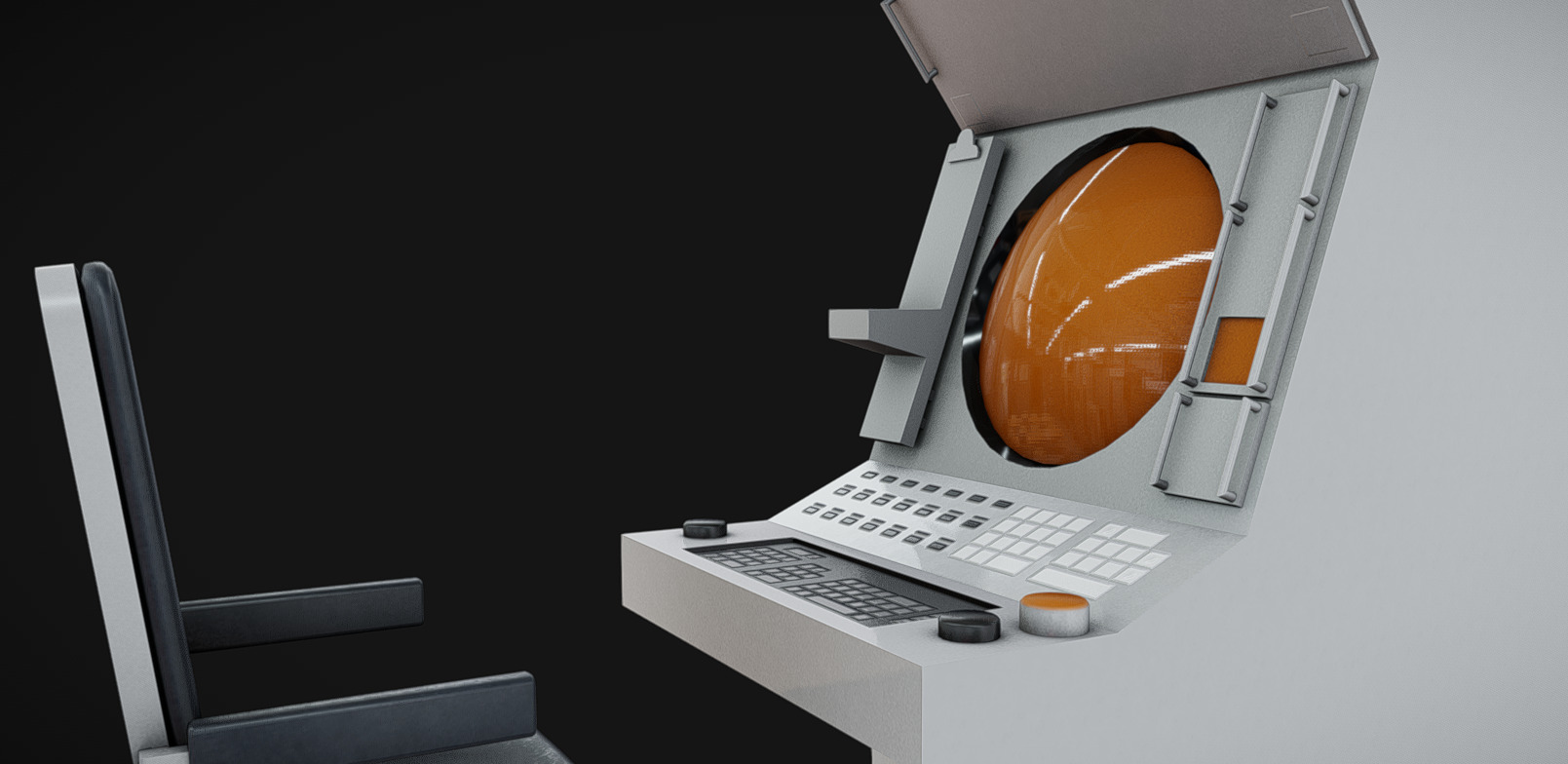 Computer Terminal 05 Low-poly 3D model_2