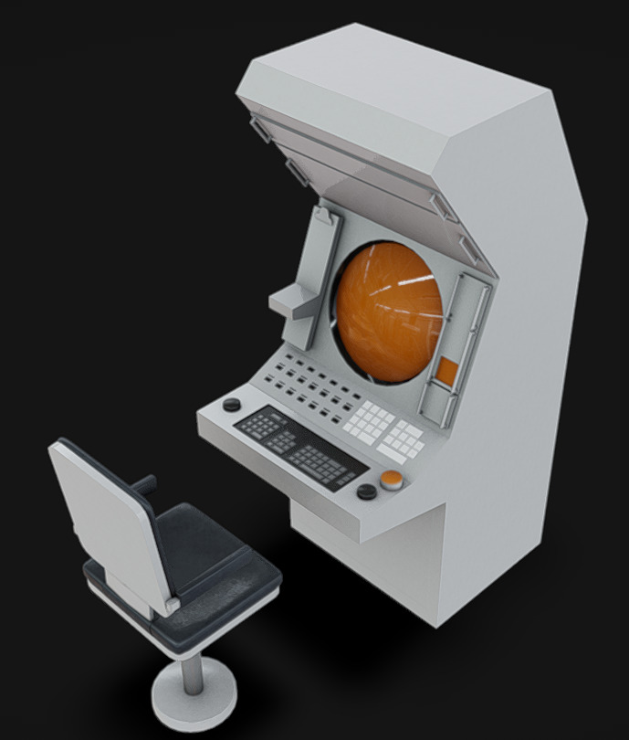 Computer Terminal 05 Low-poly 3D model_5
