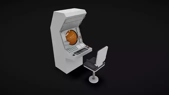Computer Terminal 05 Low-poly 3D model