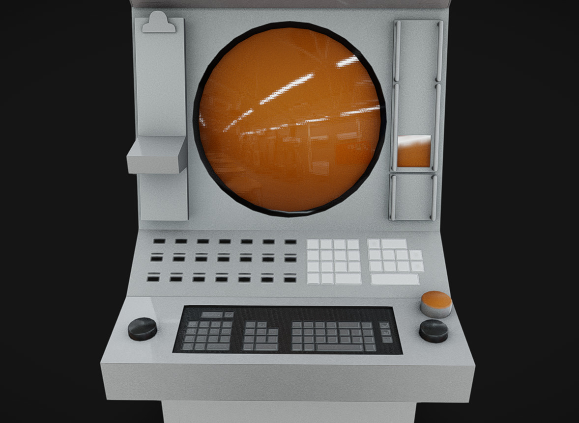 Computer Terminal 05 Low-poly 3D model_4