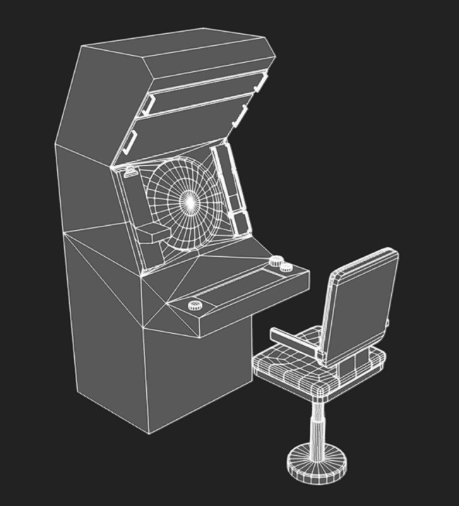 Computer Terminal 05 Low-poly 3D model_8