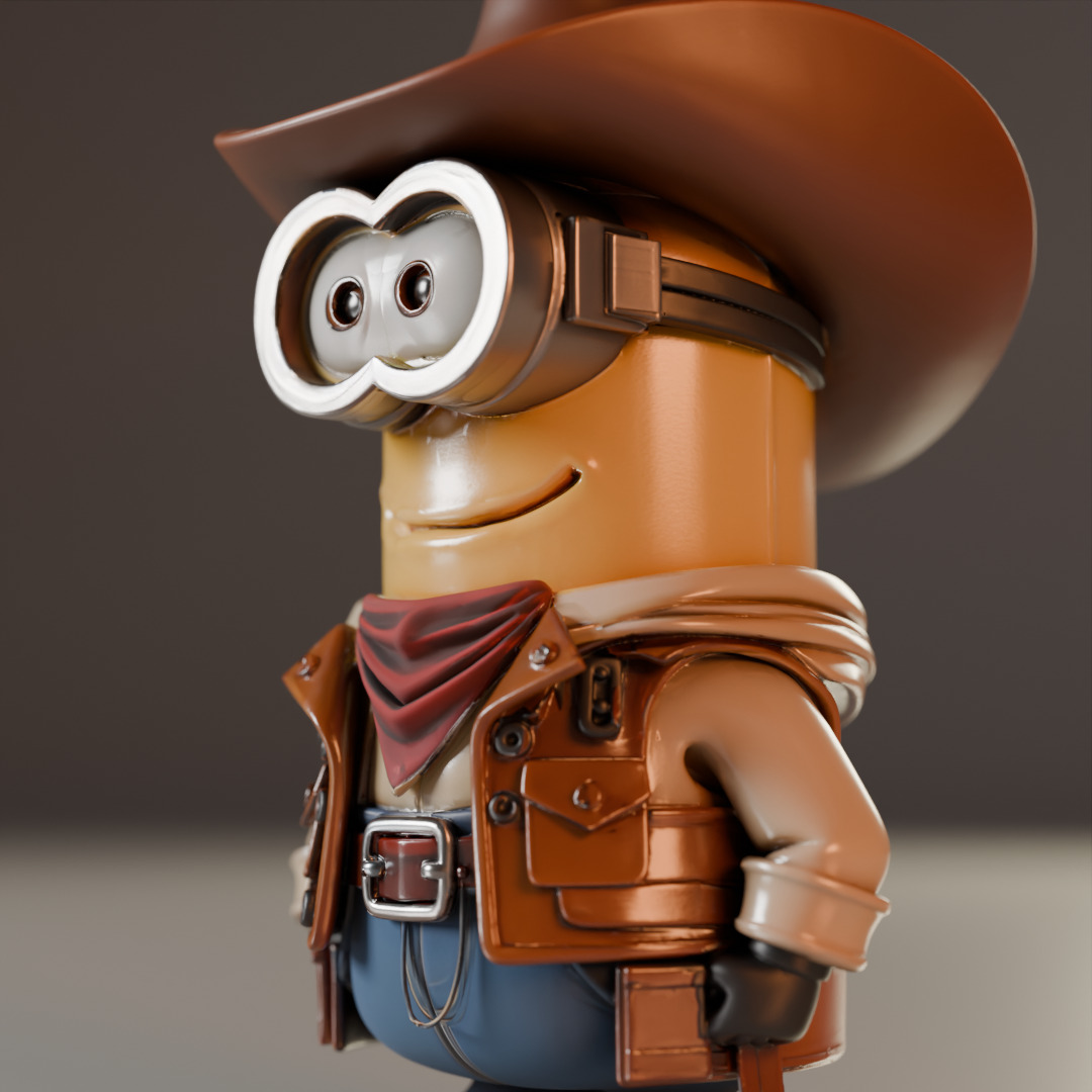 Minion cowboy 3D print model_11