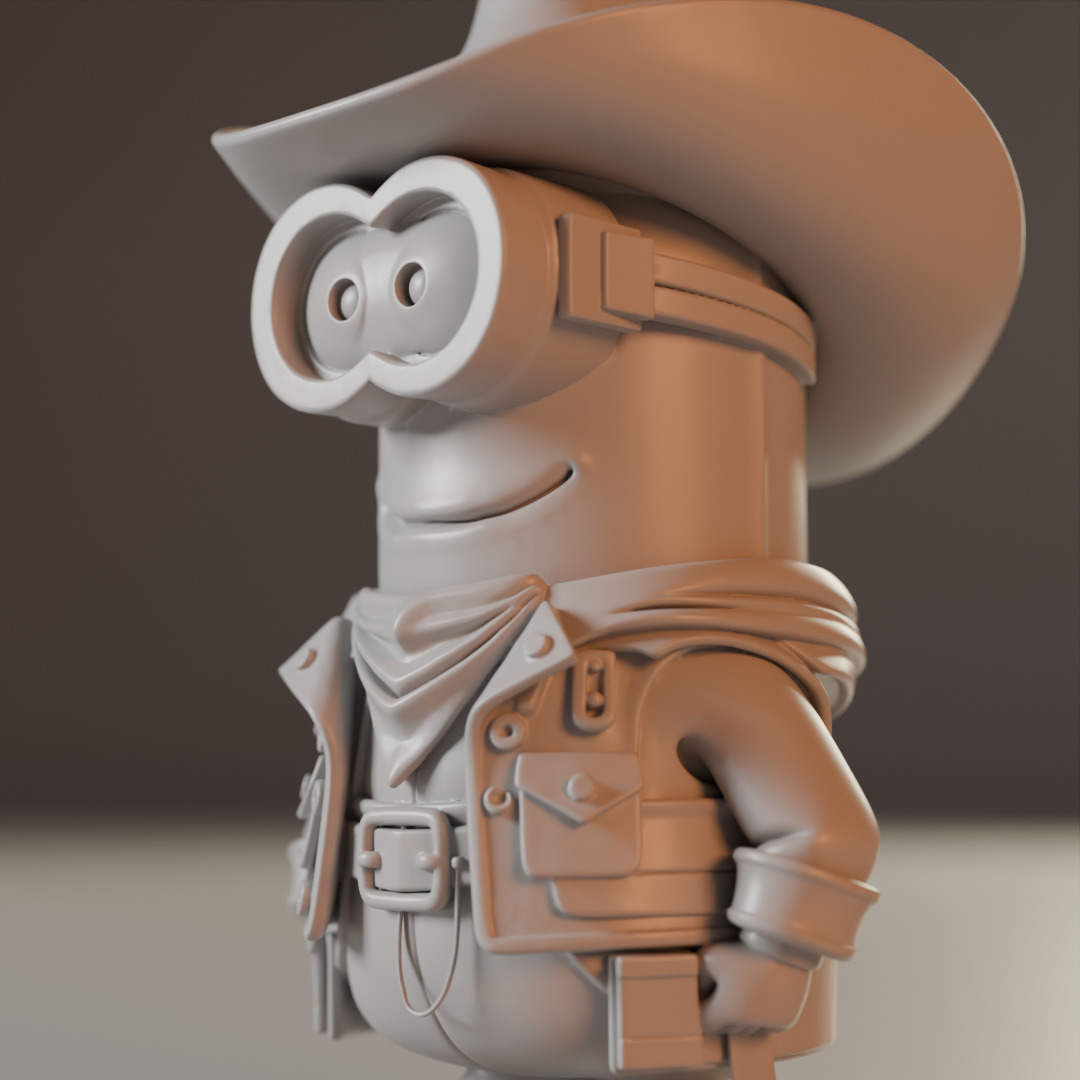 Minion cowboy 3D print model_4