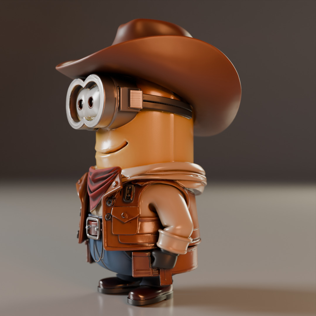Minion cowboy 3D print model_7