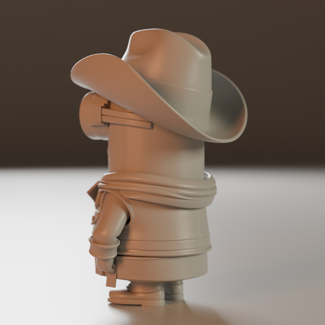 Minion cowboy 3D print model_3