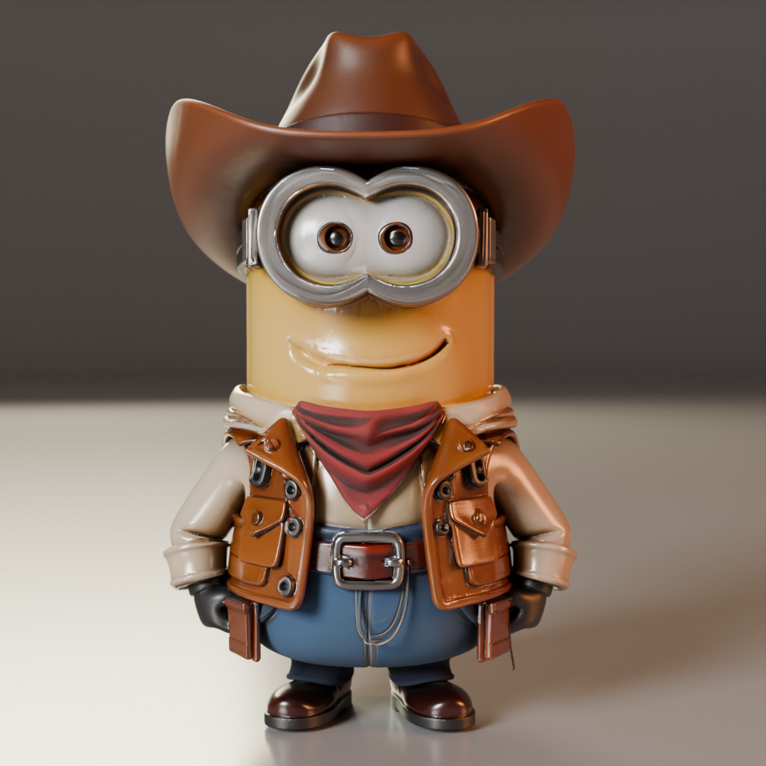 Minion cowboy 3D print model_8
