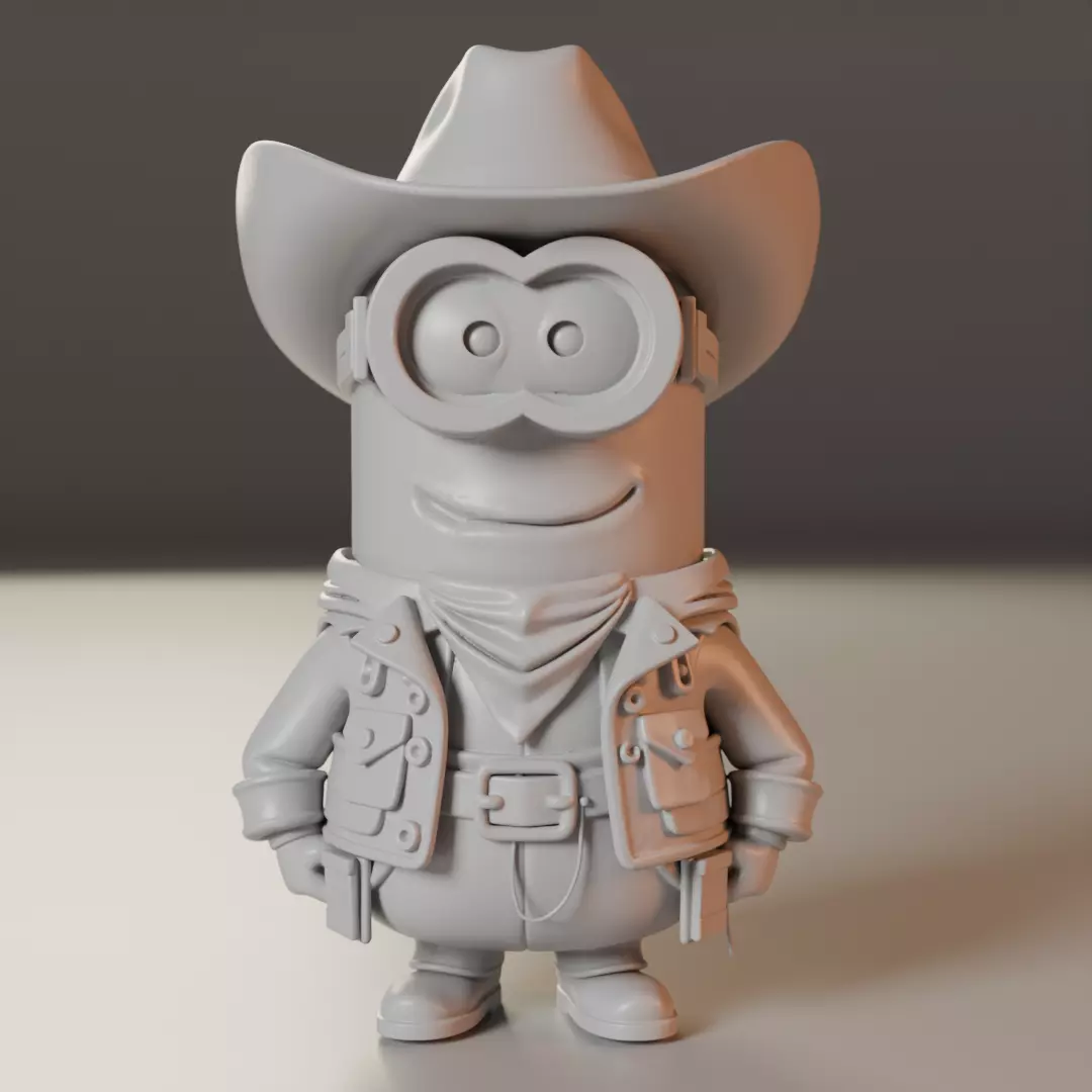 Minion cowboy 3D print model_0