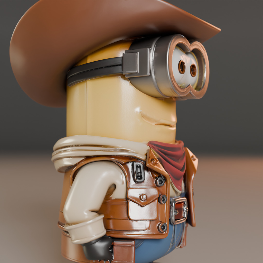 Minion cowboy 3D print model_12