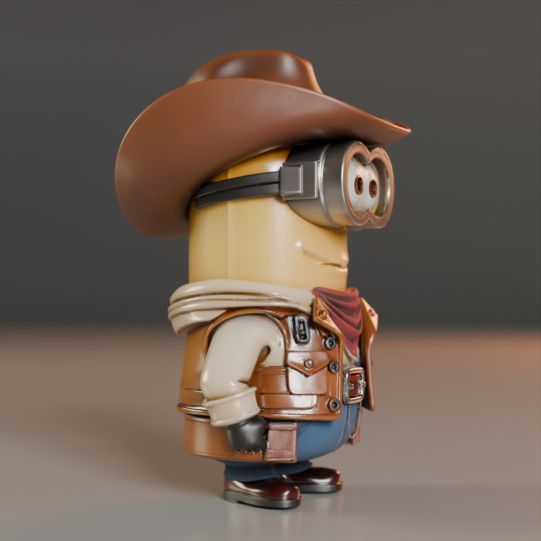 Minion cowboy 3D print model_9