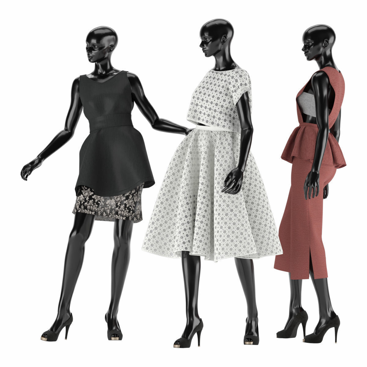 Mannequin Set Vol 08 Low-poly 3D model_1