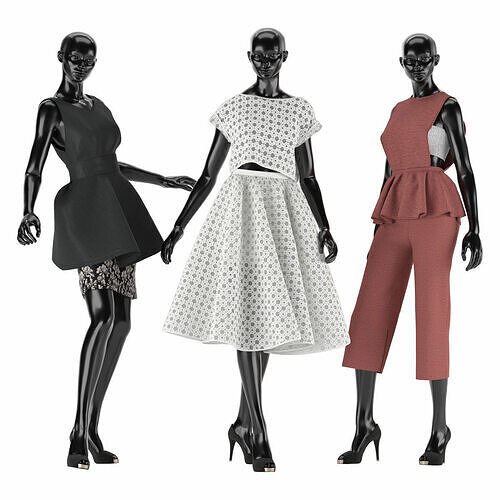 Mannequin Set Vol 08 Low-poly 3D model