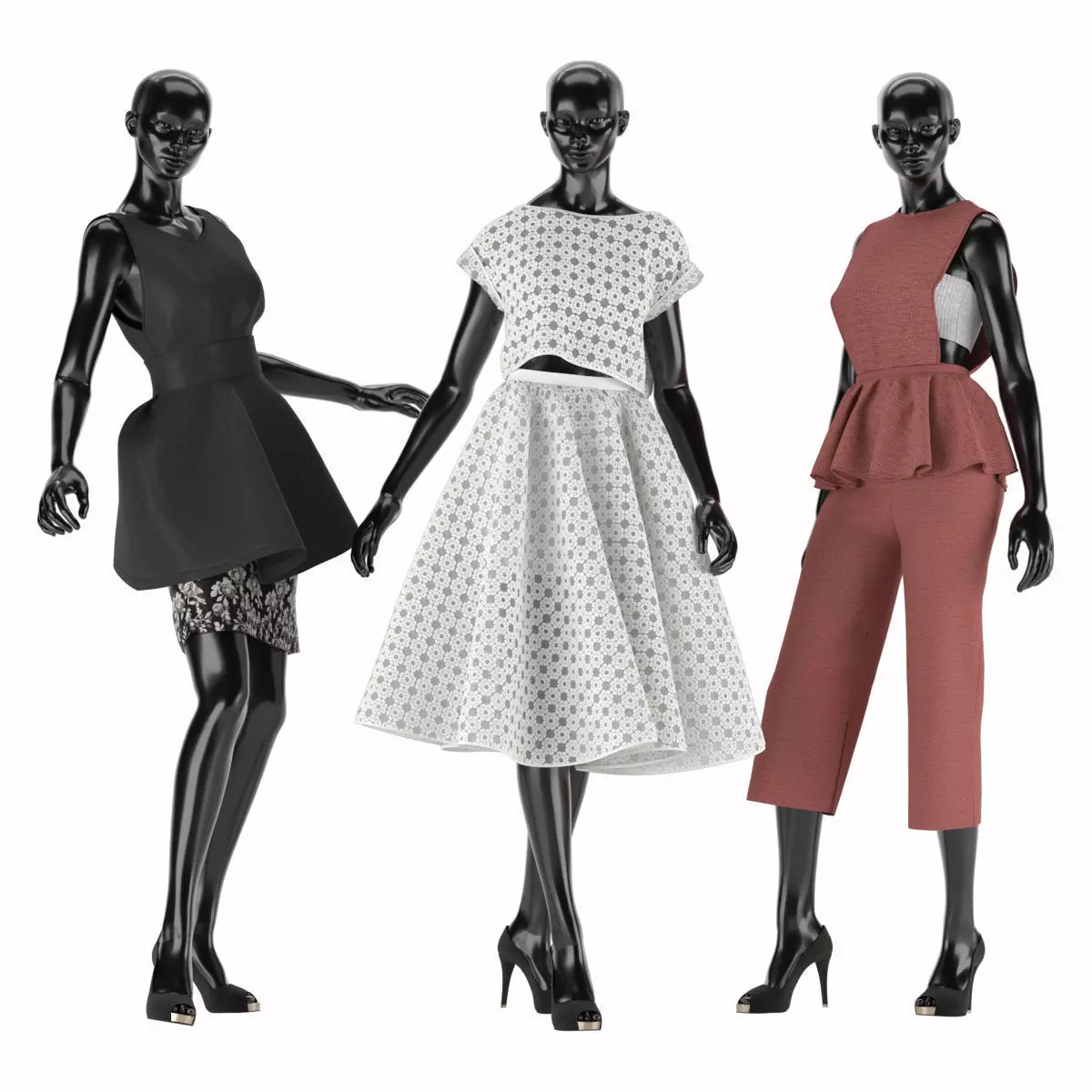 Mannequin Set Vol 08 Low-poly 3D model_0
