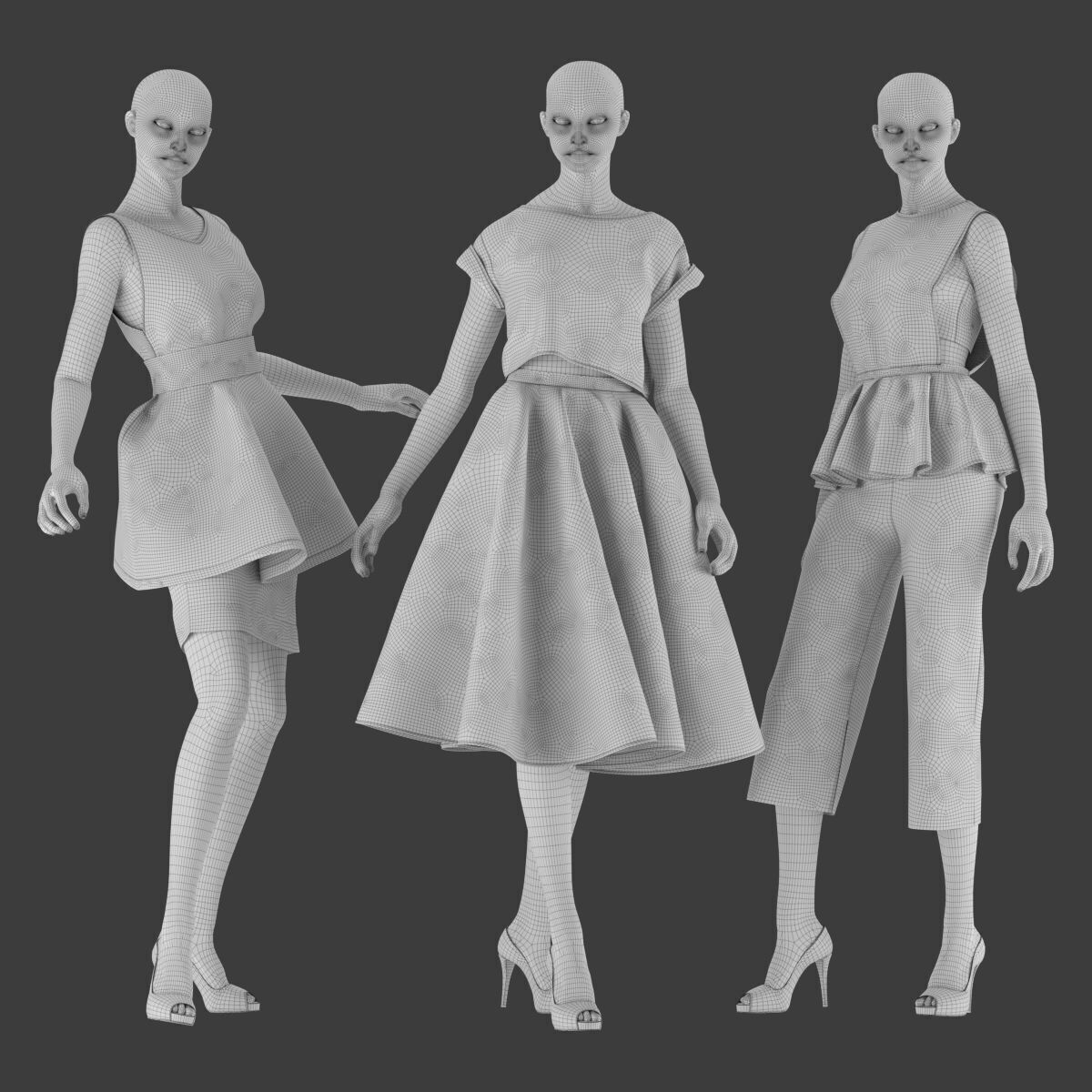 Mannequin Set Vol 08 Low-poly 3D model_5