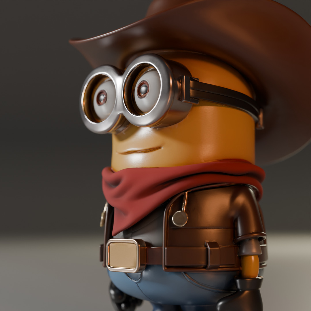 Minion cowboy 3D print model_11