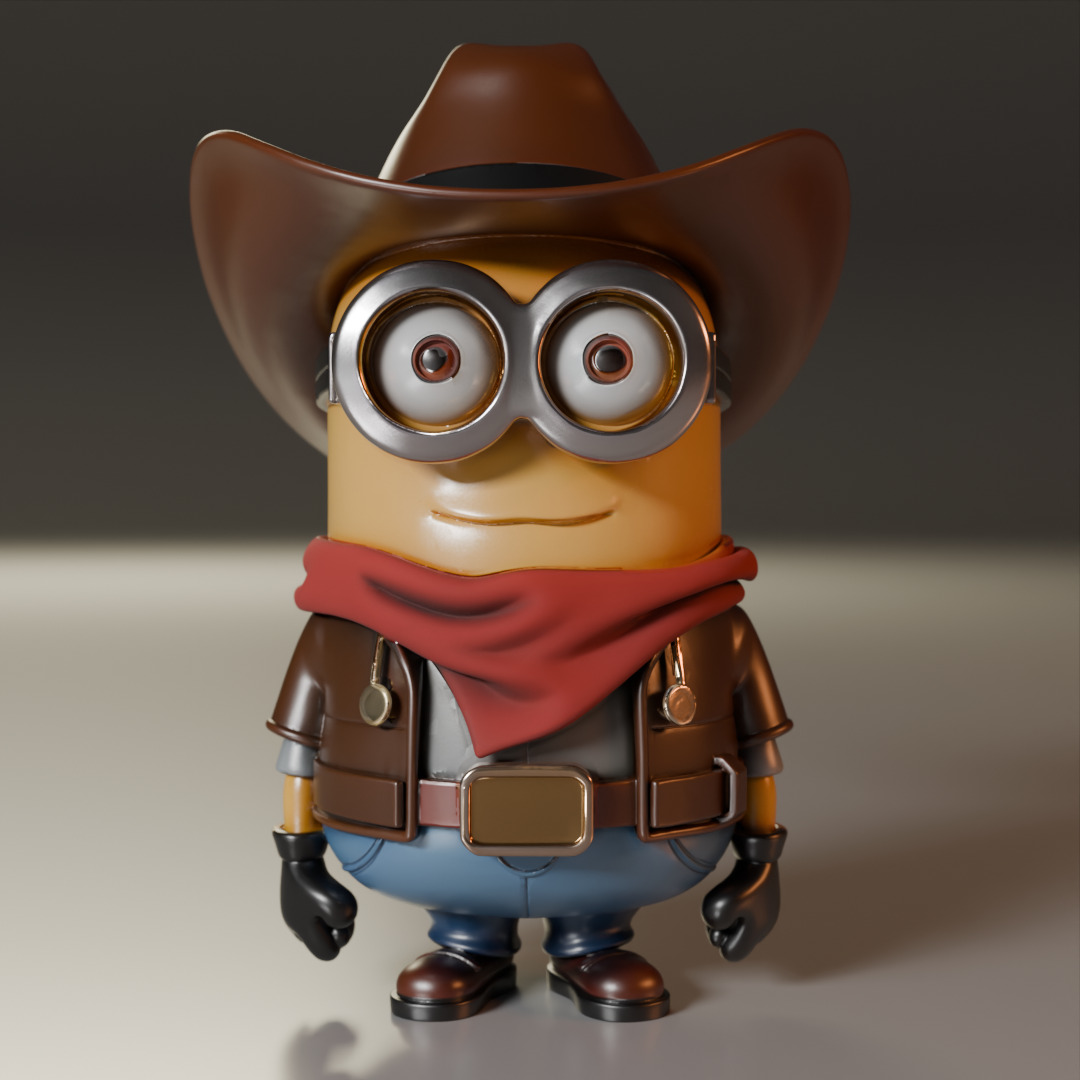 Minion cowboy 3D print model_8