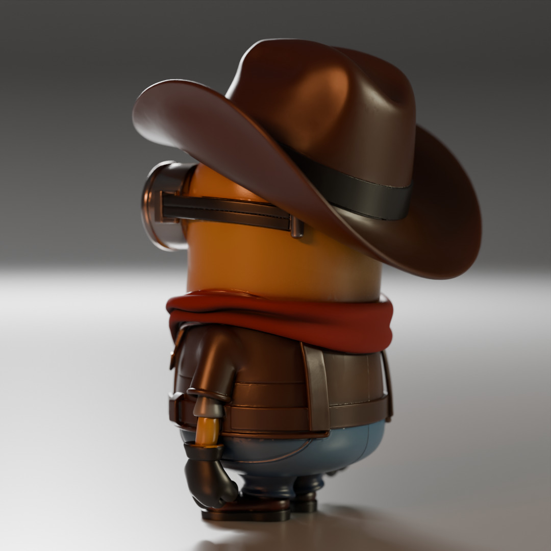 Minion cowboy 3D print model_10