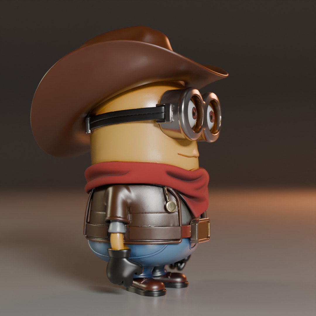Minion cowboy 3D print model_9