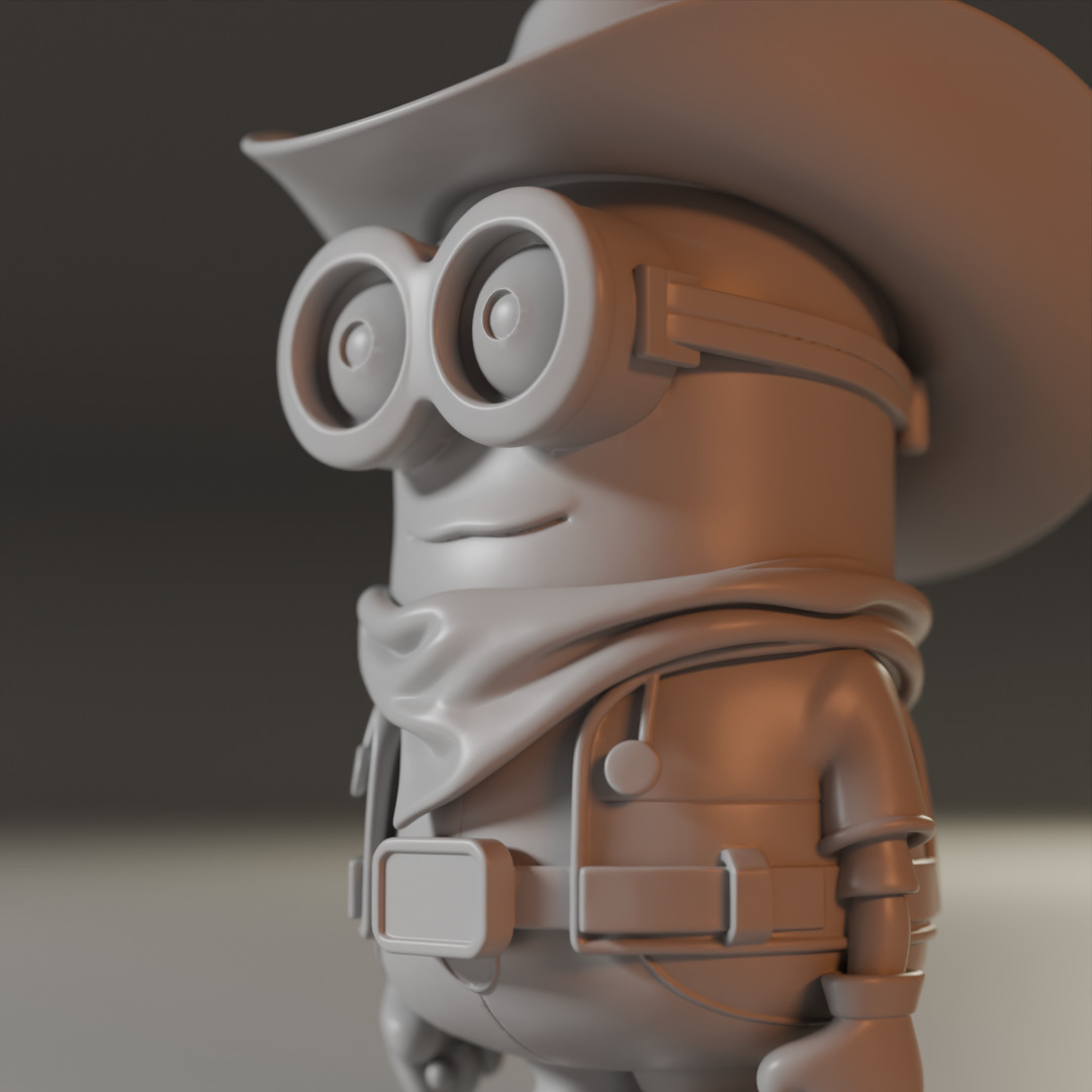 Minion cowboy 3D print model_4