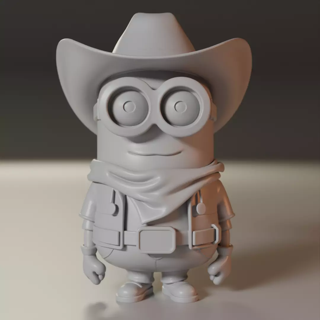 Minion cowboy 3D print model_0