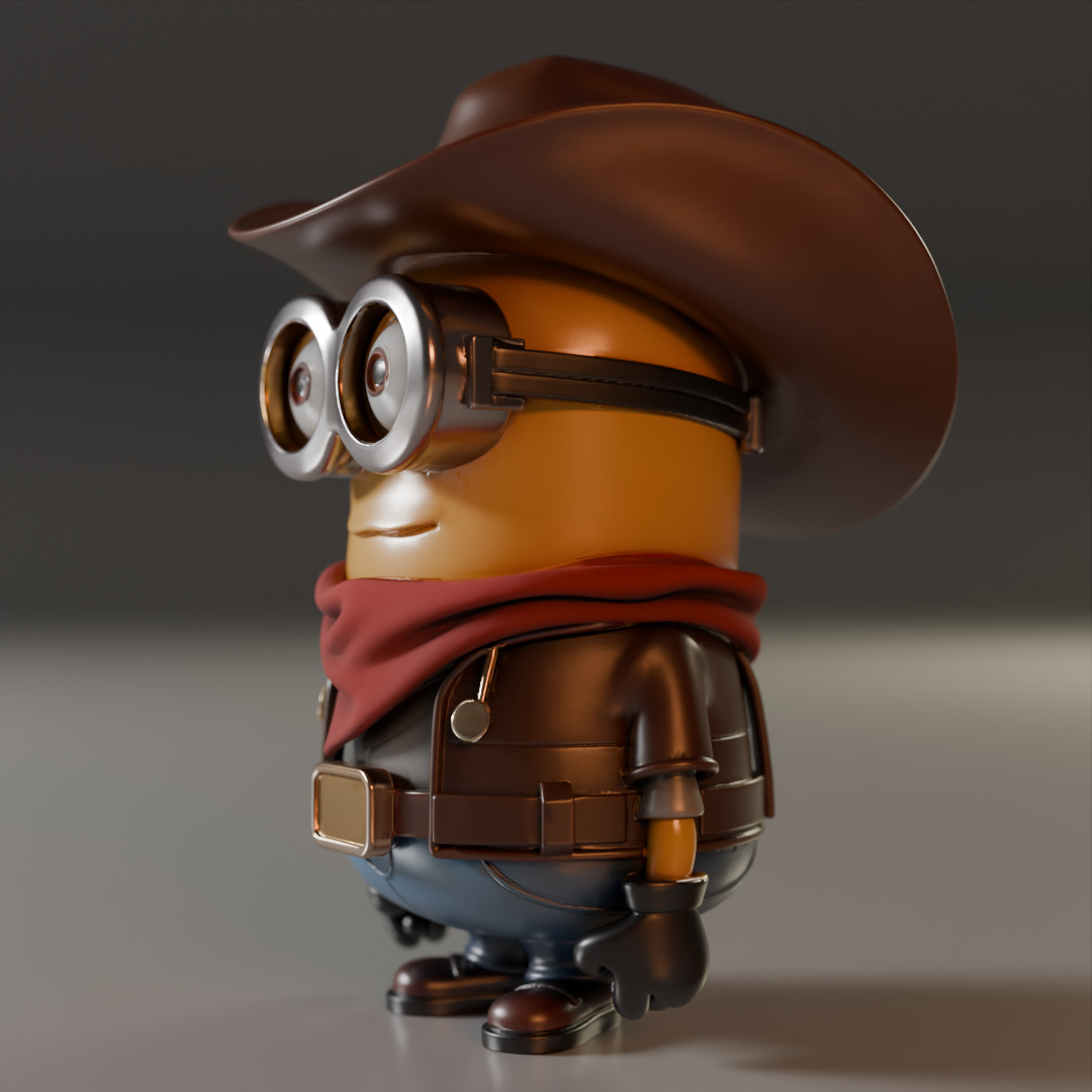 Minion cowboy 3D print model_7