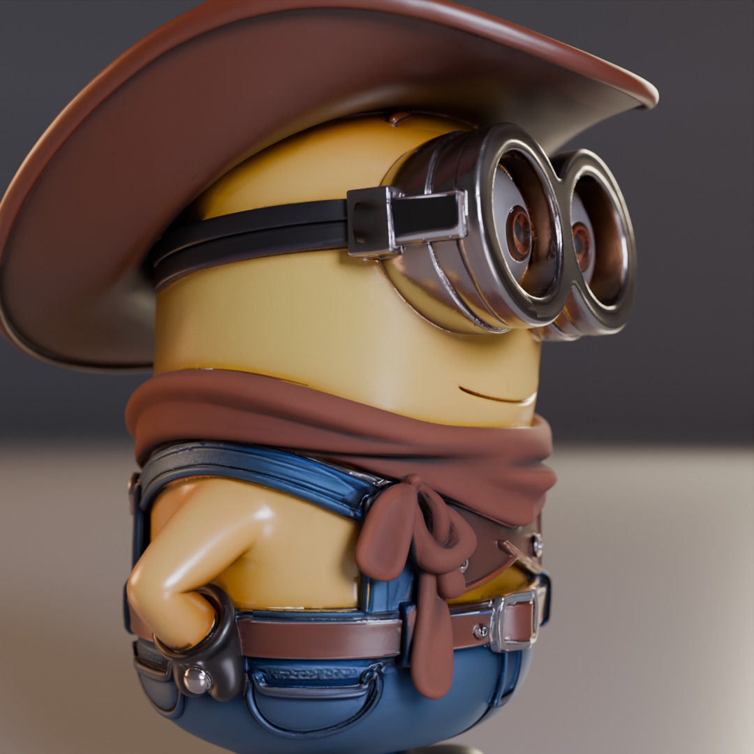 Minion cowboy 3D print model_12