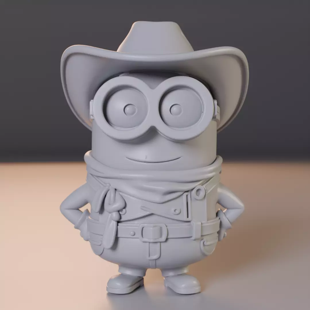 Minion cowboy 3D print model_0