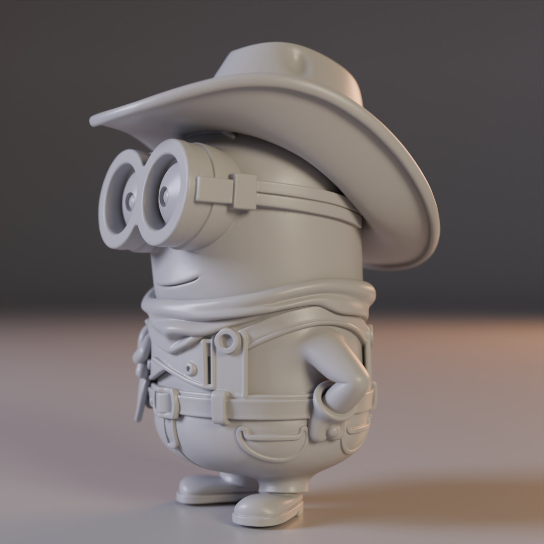 Minion cowboy 3D print model_1
