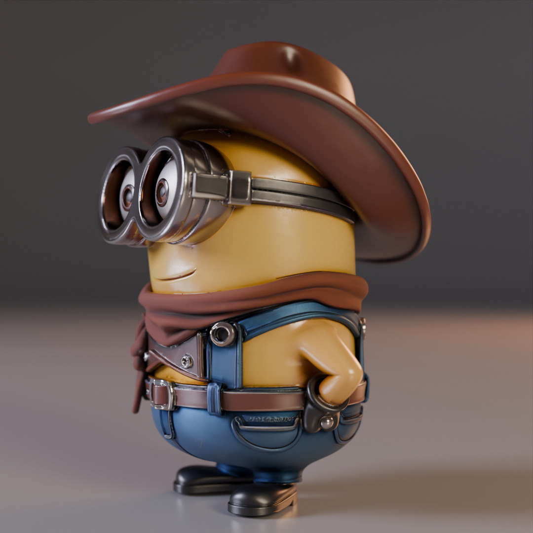 Minion cowboy 3D print model_7