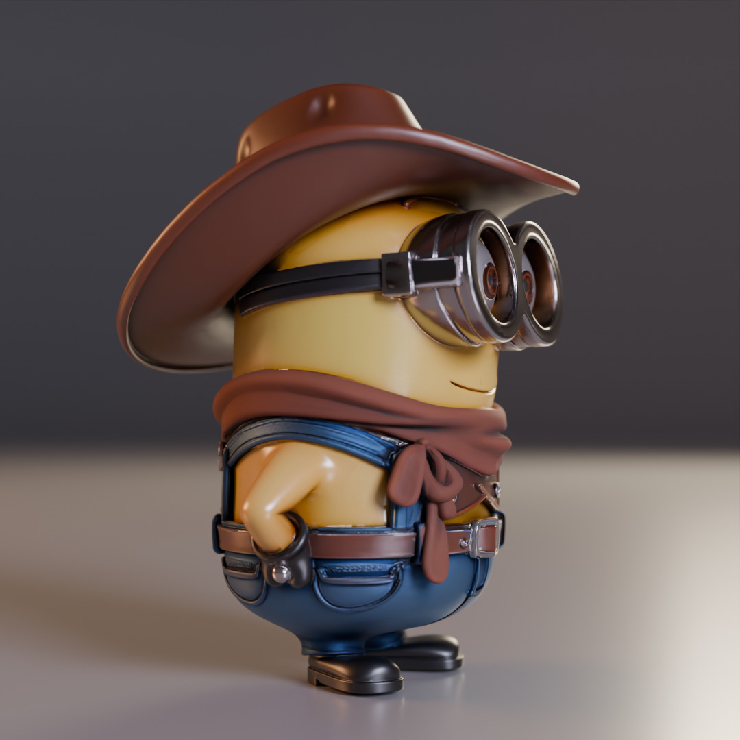 Minion cowboy 3D print model_9