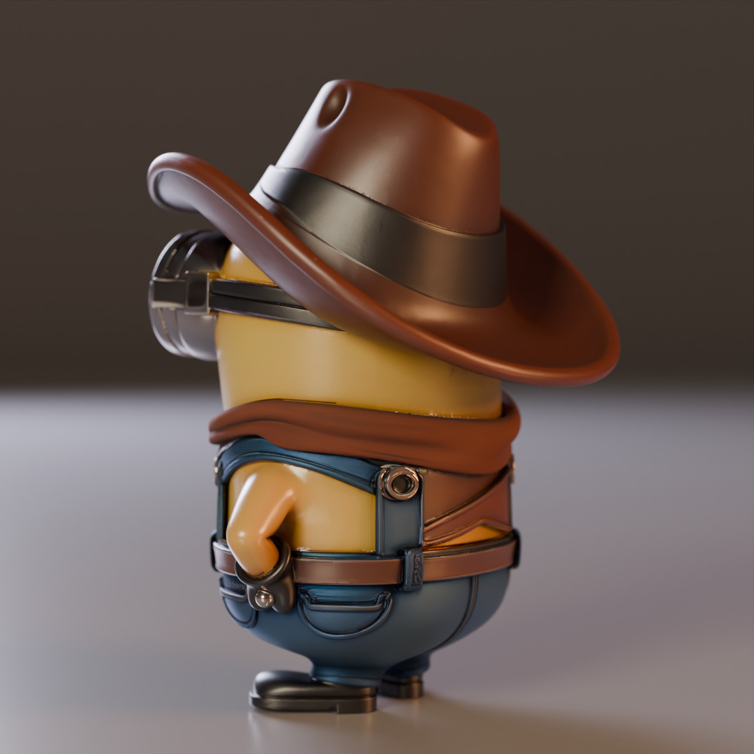 Minion cowboy 3D print model_10