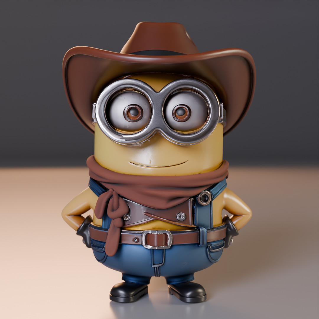 Minion cowboy 3D print model_8