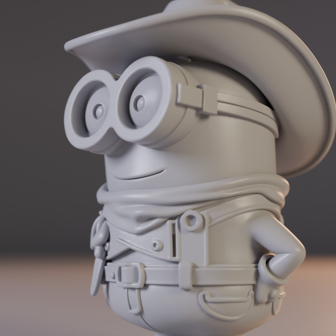 Minion cowboy 3D print model_4