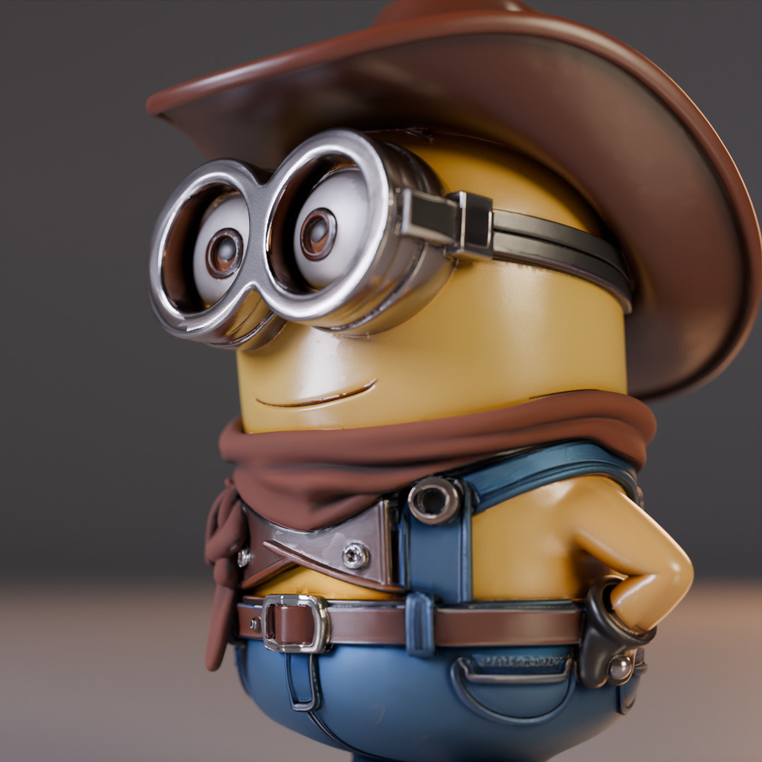 Minion cowboy 3D print model_11
