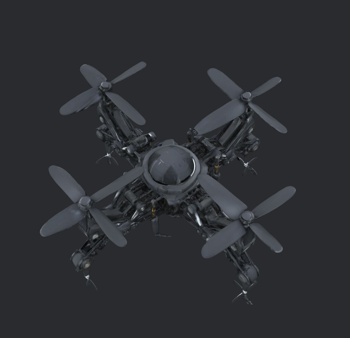 Futuristic Robotic Submarine Drone FRD-02 3D model_3