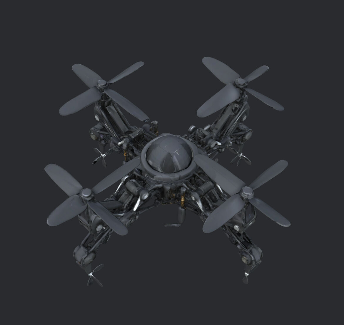 Futuristic Robotic Submarine Drone FRD-02 3D model_2