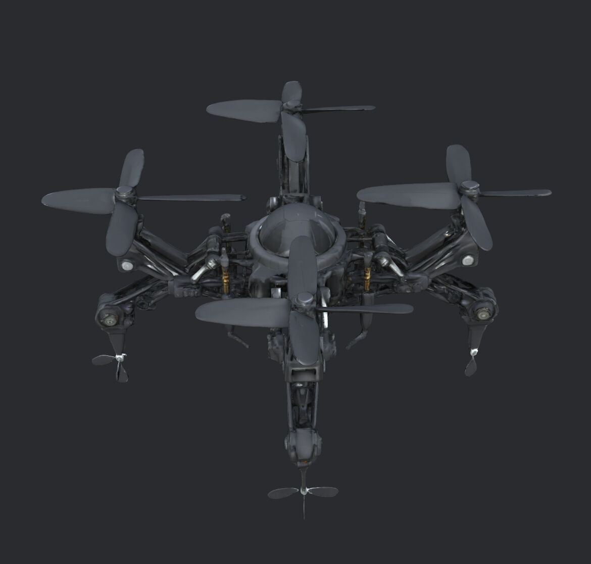 Futuristic Robotic Submarine Drone FRD-02 3D model_1