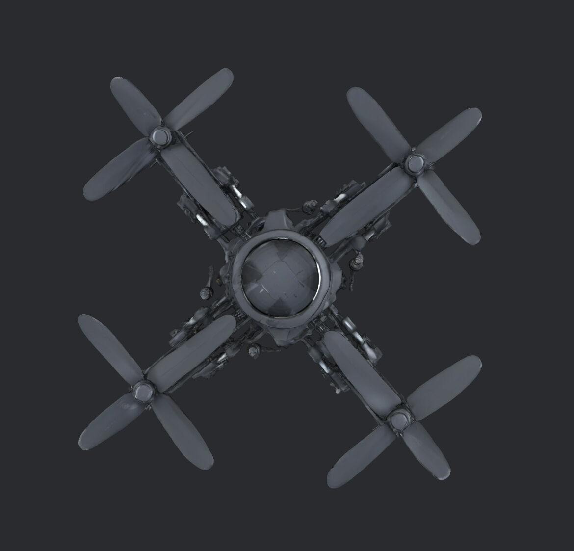 Futuristic Robotic Submarine Drone FRD-02 3D model_4