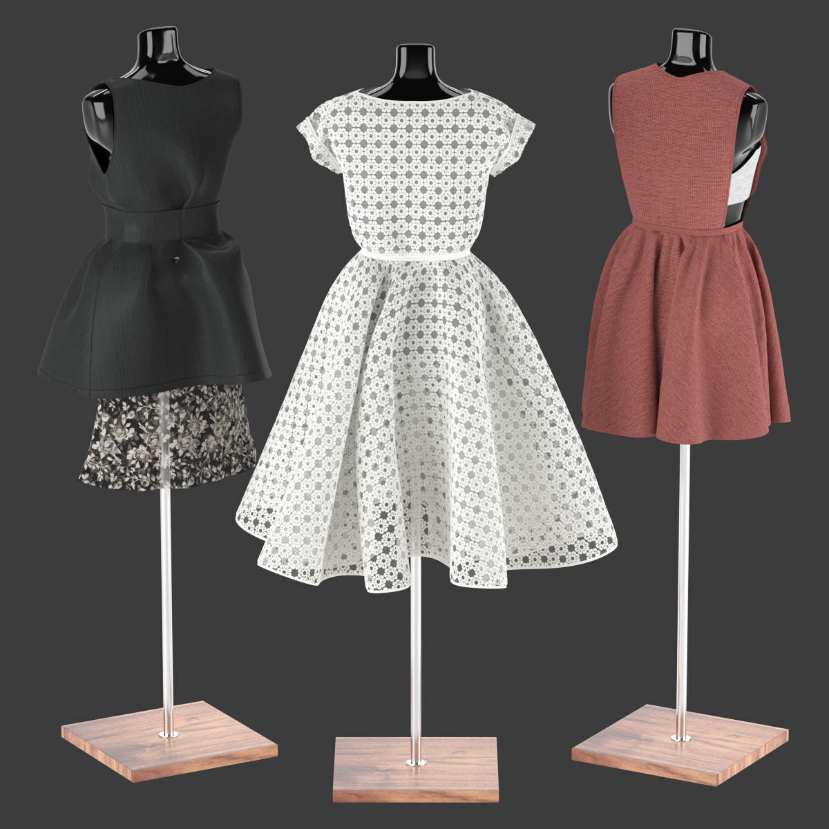Mannequin Set Vol 08 Low-poly 3D model_3