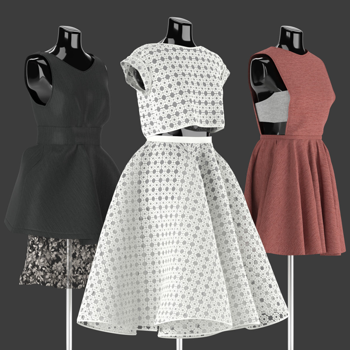 Mannequin Set Vol 08 Low-poly 3D model_5